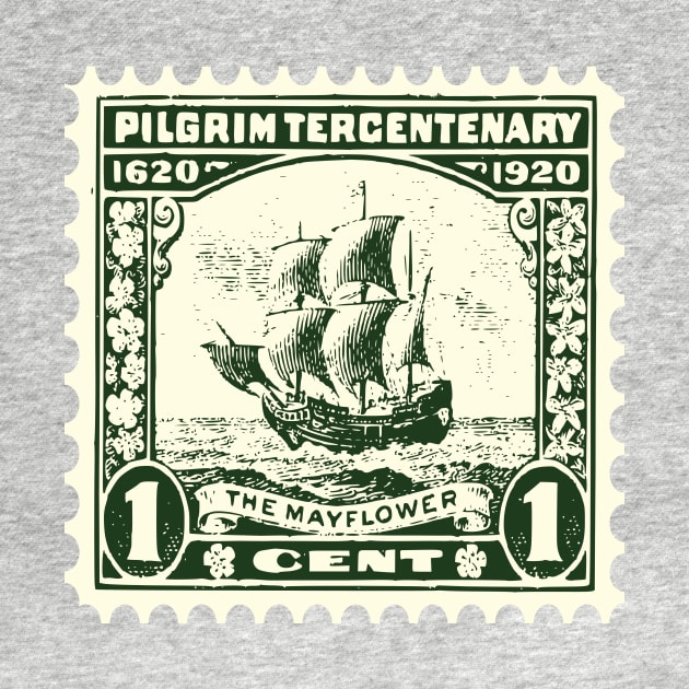 Mayflower - Pilgrim Tercentenary Stamp by jw608